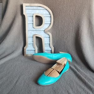 Sam Edelman teal scalloped ballet flats